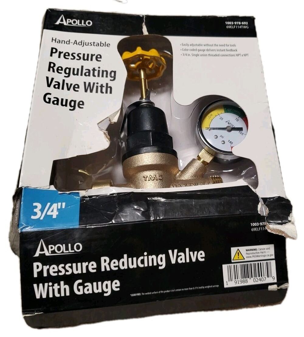 Apollo 69ELF114TWG Pressure Reducing Valve with Gauge